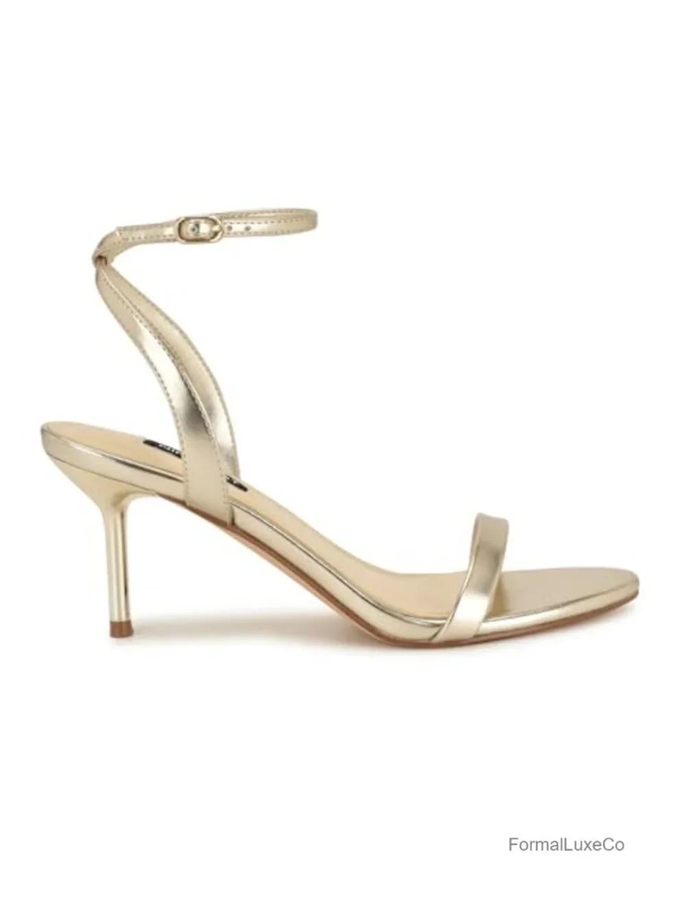 Kitten Heel Sandals with Ankle Strap - Open Toe Heeled Sandal